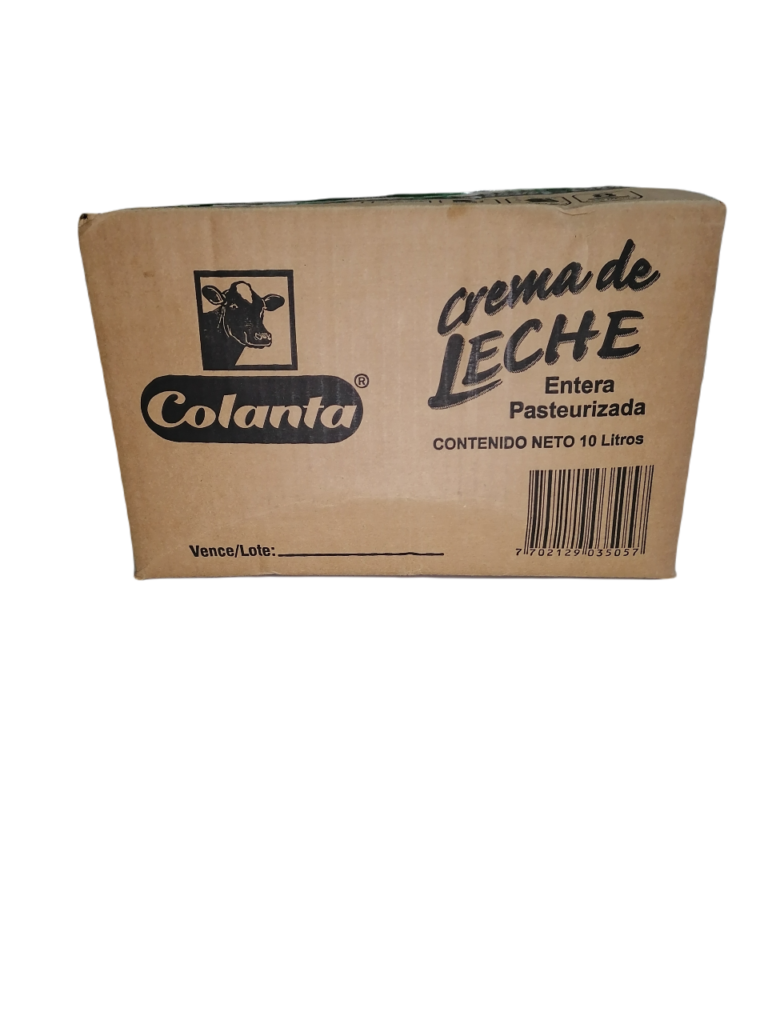 Crema De Leche Colanta Entera Pasteurizada A Granel Caja X G